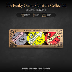 Funky Ouma Seasoning Salts Christmas Gift Set – 3 Travel Tins (Classic Flavours)