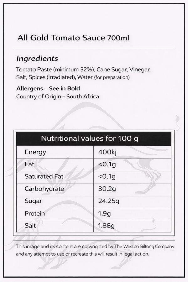 All Gold Tomato Sauce | 350ml, 700ml & Hot and Spicy