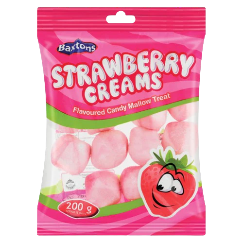 Baxtons Strawberry Creams Candy Mallow Apricots 200g
