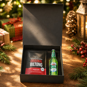 Beer and Biltong Box Christmas Box Gift Set (Pick your own Beer and Biltong)