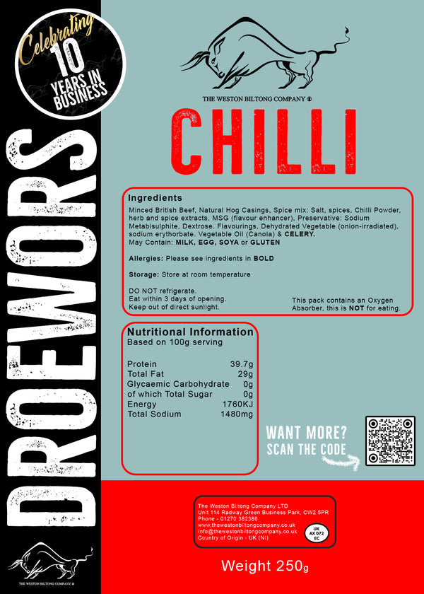 Chilli Droewors (Beersticks)