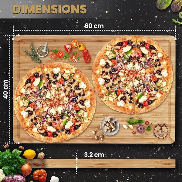 XXXL Premium Bamboo Chopping Board (60 x 40 x 3.2cm)
