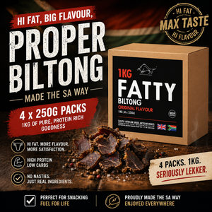 1kg Fatty Biltong Box Pick Your Flavours (4 x250g)