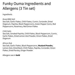 Funky Ouma Travel Tin set of 3 Seasoning Salts