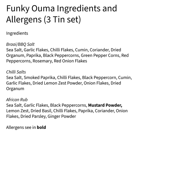 Funky Ouma Travel Tin set of 3 Seasoning Salts