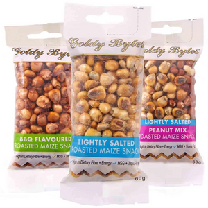 Goldy Bytes Roasted Maize Snack 60g (Various Flavours)