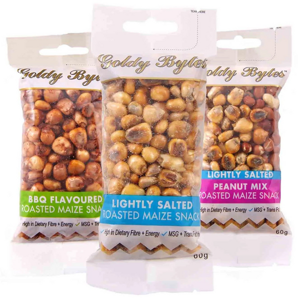 Goldy Bytes Roasted Maize Snack 60g (Various Flavours)