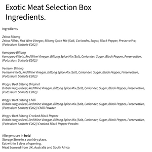 Exotic Gourmet Game Biltong Selection Box