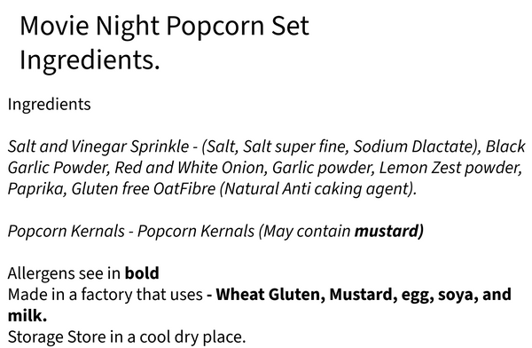 Premium Movie Night Popcorn Gift Set