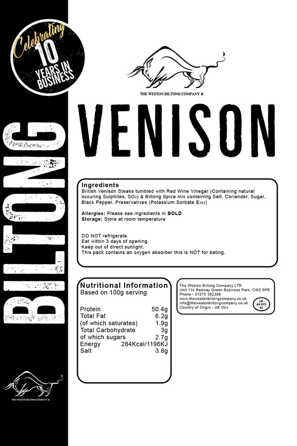 Venison Biltong (250g)