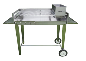 Stainless Steel Charcoal and Wood Fire BBQ – Mobile Braai with Ember Maker