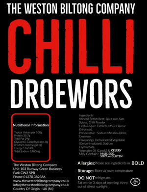 1kg Droewors Box Pick Your Flavour