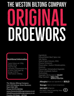 1kg Droewors Box Pick Your Flavour